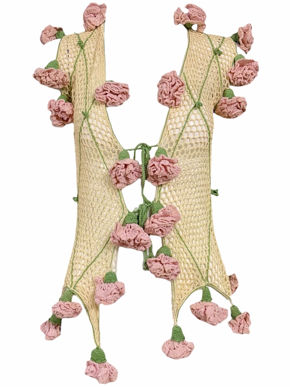 Moschino Cheap and Chic Vintage Floral Crochet Sweater Top